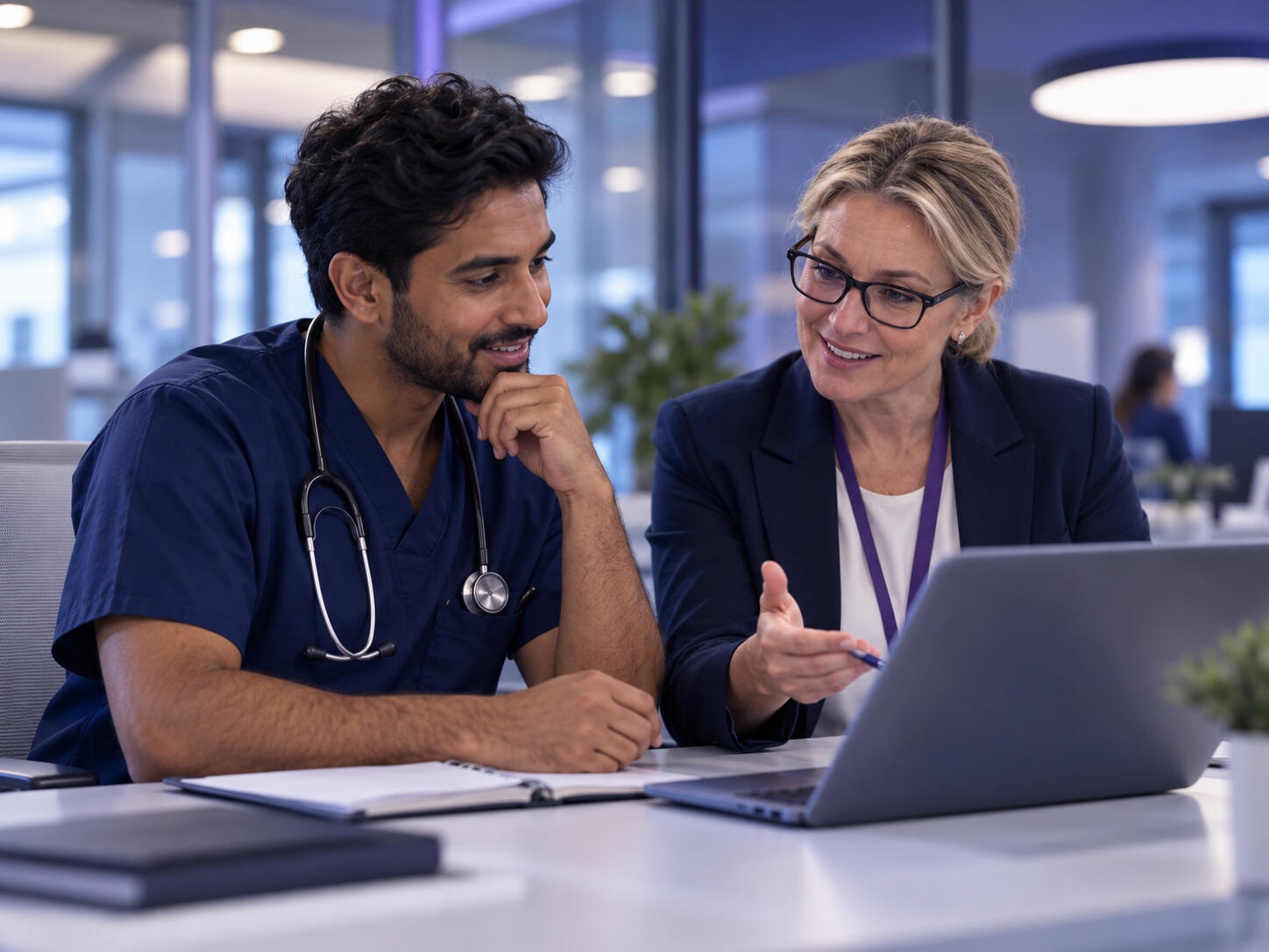 International doctor receiving UK medical career guidance